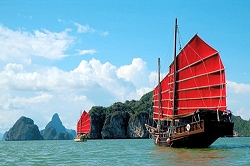 Phang Nga Bay cruise by traditional Chinese junk Phang Nga Bay cruise by traditional Chinese junk